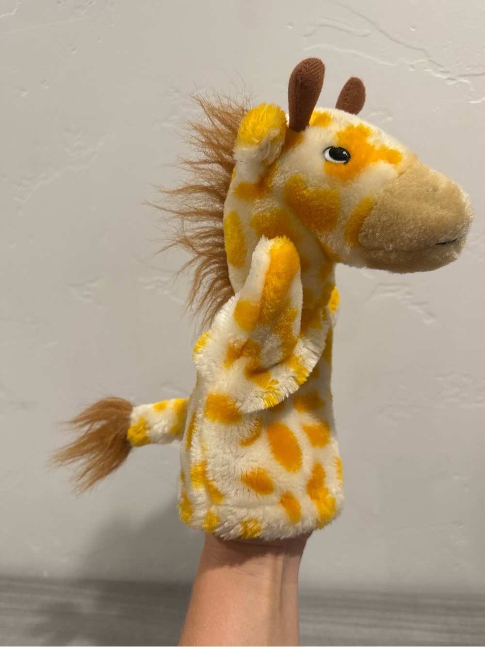 Giraffe Hand Puppet Plush Stuffed Animal Toy Imaginary Play Zoo Safari 10”
